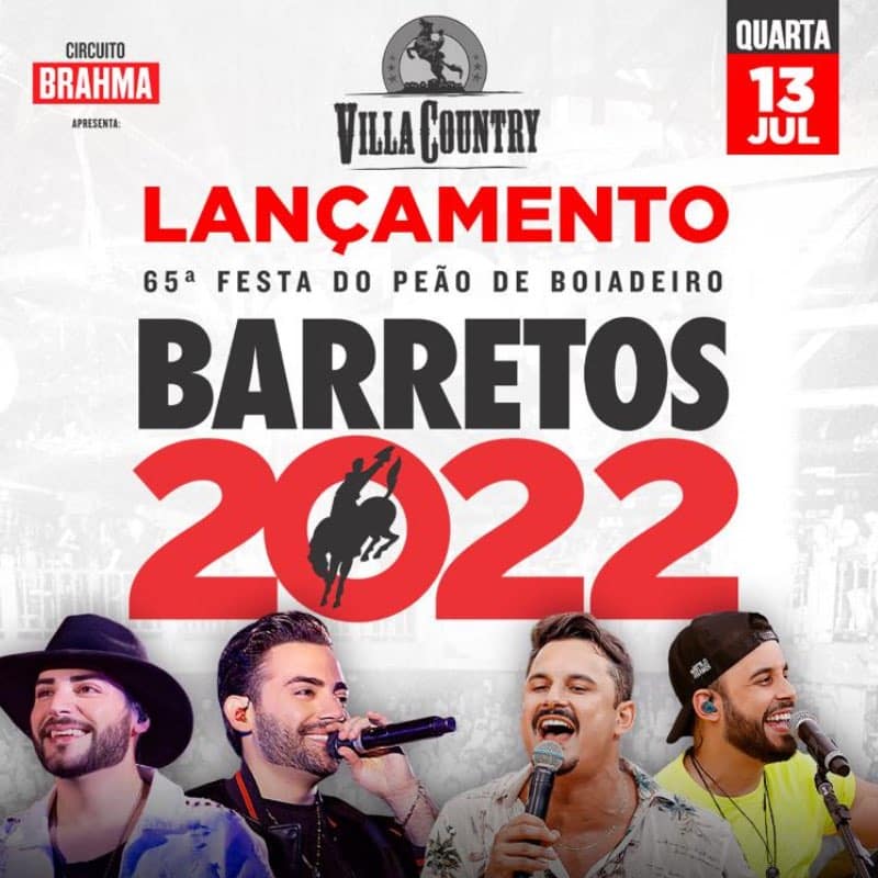 Lançamento da Festa do Peão de Barretos terá shows Guilherme